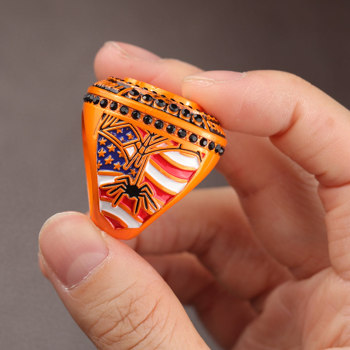 NEW ARRIVAL HALLOWEEN PUMPKIN BASEBALL TOURNAMENT CHAMPIONS AND FINALIST RING SIZE 9.5 - Topsportsjewelry & awards