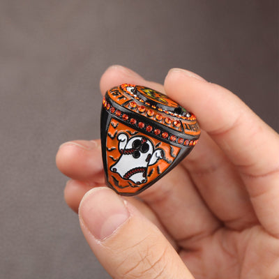 NEW ARRIVAL HALLOWEEN PUMPKIN BASEBALL TOURNAMENT CHAMPIONS AND FINALIST RING SIZE 9.5 - Topsportsjewelry & awards