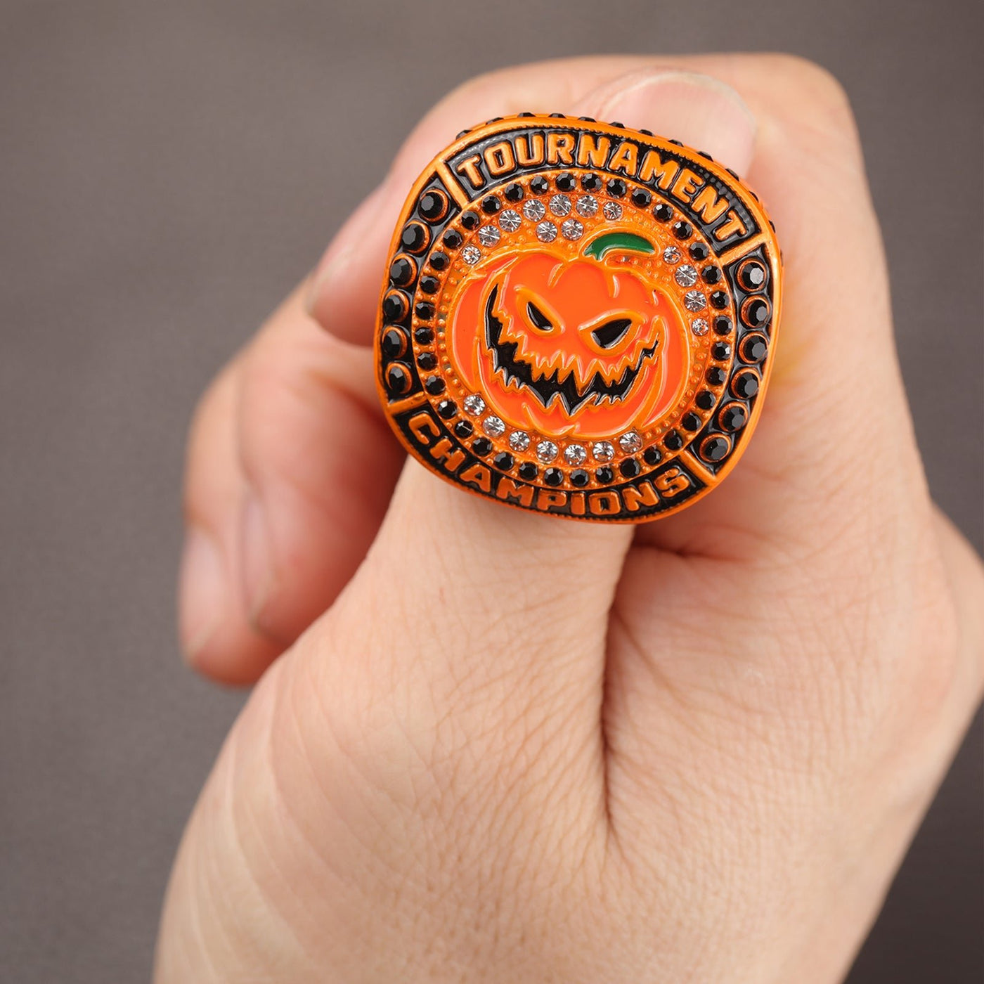 NEW ARRIVAL HALLOWEEN PUMPKIN BASEBALL TOURNAMENT CHAMPIONS AND FINALIST RING SIZE 9.5 - Topsportsjewelry & awards