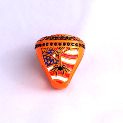 New arrival Halloween pumpkin softball tournament champions & finalist ring for girls size 9.5 - Topsportsjewelry & awards