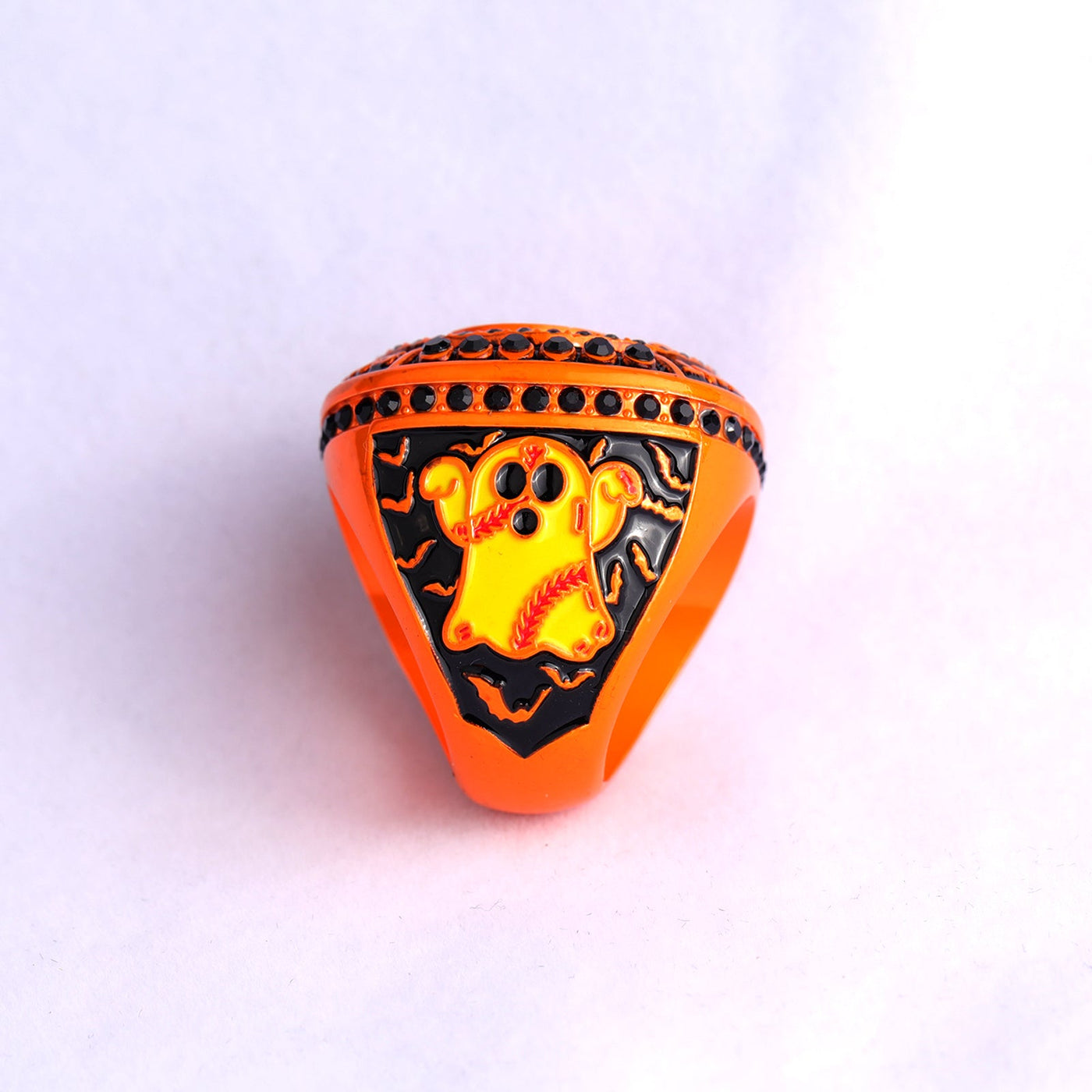 New arrival Halloween pumpkin softball tournament champions & finalist ring for girls size 9.5 - Topsportsjewelry & awards