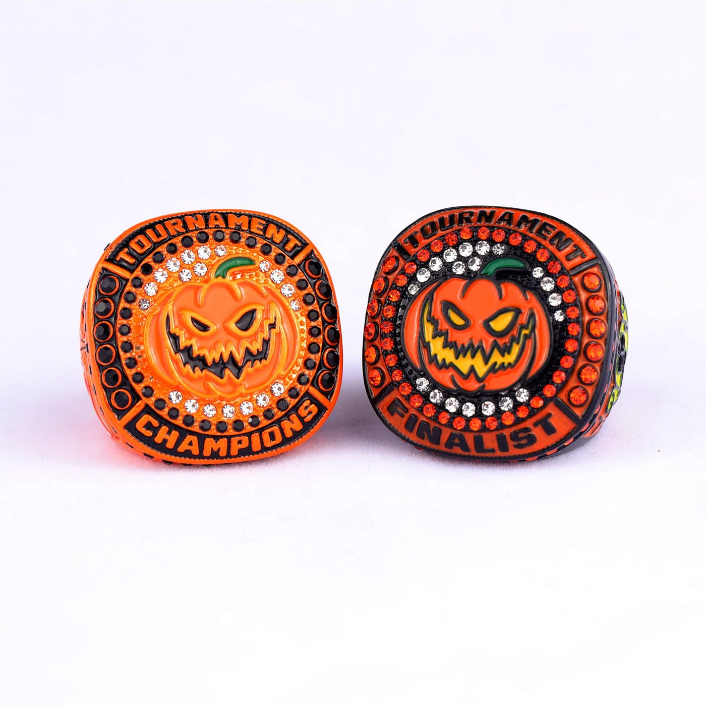 New arrival Halloween pumpkin softball tournament champions & finalist ring for girls size 9.5 - Topsportsjewelry & awards