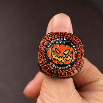 New arrival Halloween pumpkin softball tournament champions & finalist ring for girls size 9.5 - Topsportsjewelry & awards
