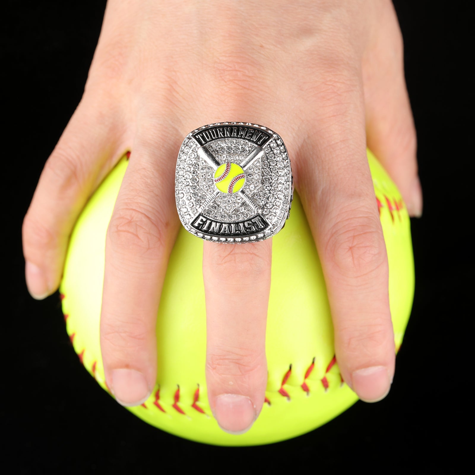 Dimend Ringes For Softball homeplate softball youth tournament championship ring size 9 for girls ...