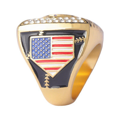 New quare big baseball teams gold champions / silver finalist tournament players championship rings size 9.5 - Topsportsjewelry & awards