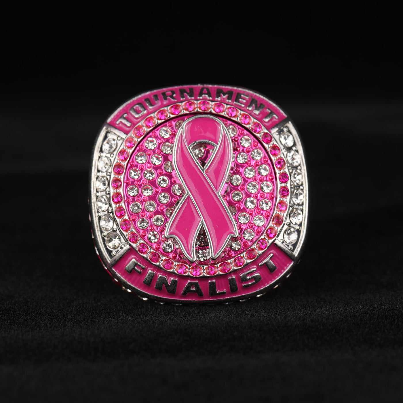 pink ring gold champion silver finalist breast cancer baseball championship ring size 9.5 - Topsportsjewelry & awards