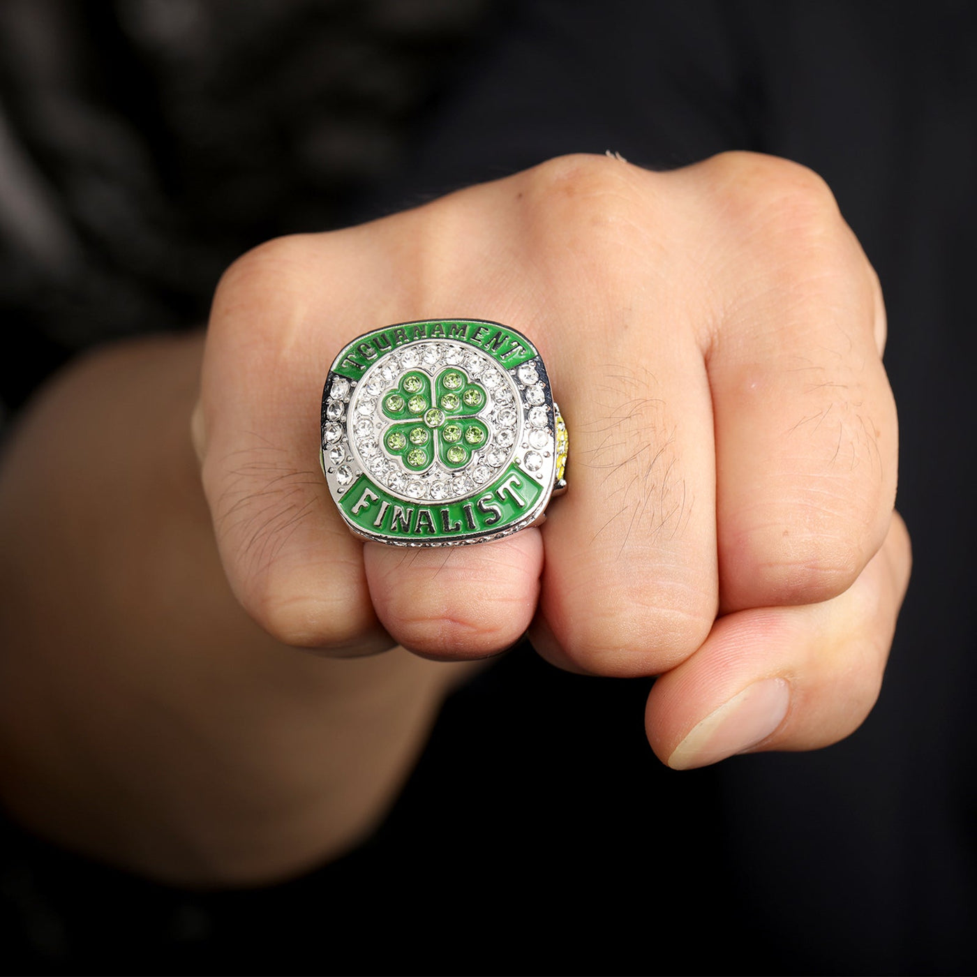 Seasonal Spring sports teams awards St. Patrick's day clover tournament championship rings size 9 - Topsportsjewelry & awards