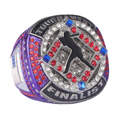 SFT - 02 Softball Girl batter purple tournament awards sports championship ring size 9.5 - Topsportsjewelry & awards