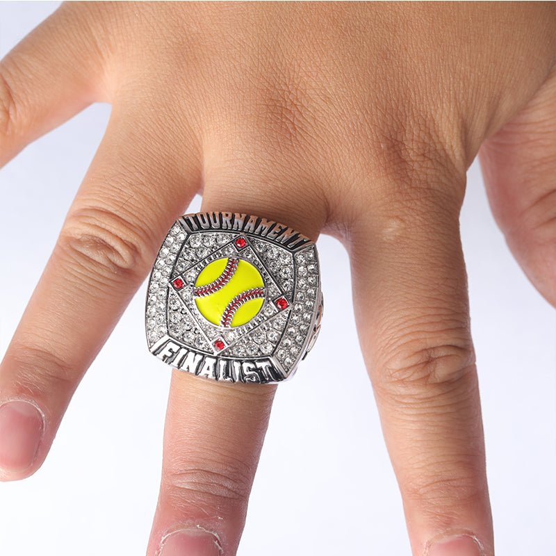 SFT01 new arrival youth softball tournament awards championship ring size 9.5 - Topsportsjewelry & awards