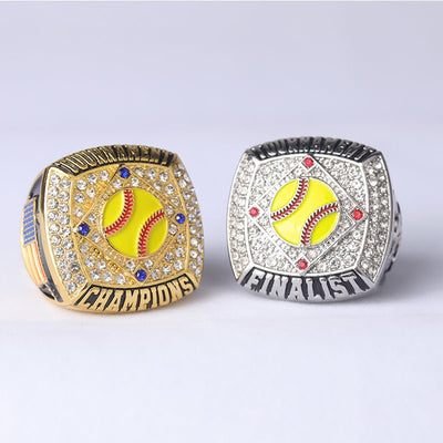 SFT01 new arrival youth softball tournament awards championship ring size 9.5 - Topsportsjewelry & awards