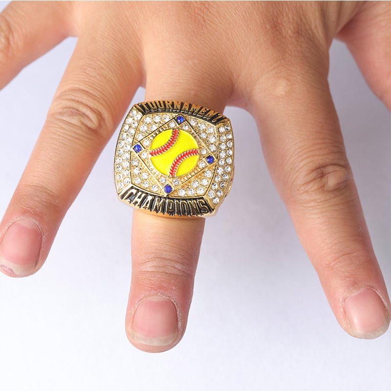 SFT01 new arrival youth softball tournament awards championship ring size 9.5 - Topsportsjewelry & awards