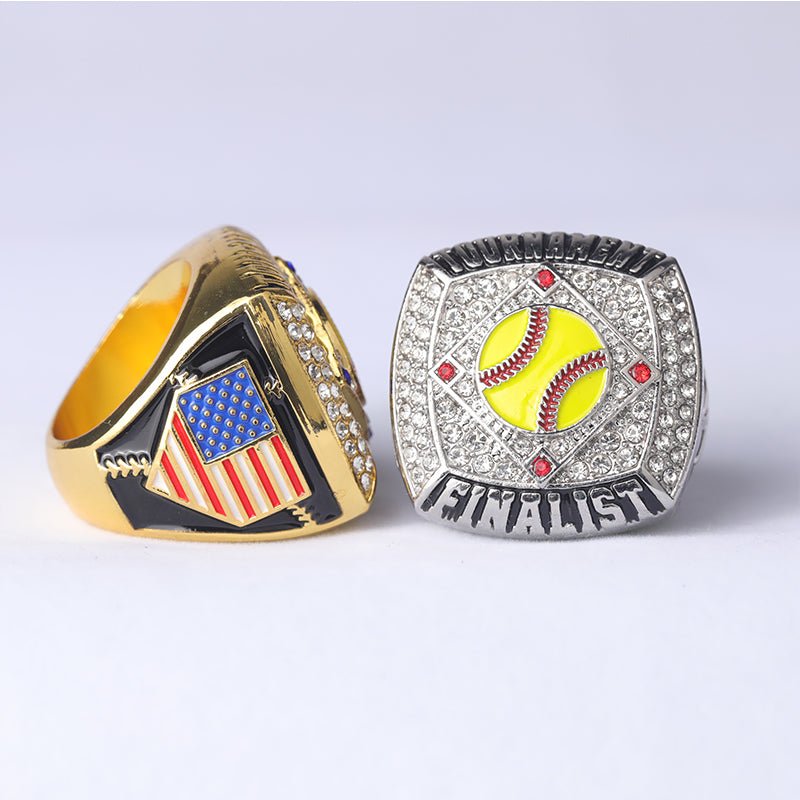 SFT01 new arrival youth softball tournament awards championship ring size 9.5 - Topsportsjewelry & awards