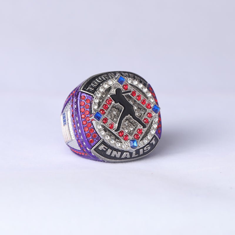 SFT02 different colors softball tournament championship rings with girl batter on the ring size 9.5 - Topsportsjewelry & awards