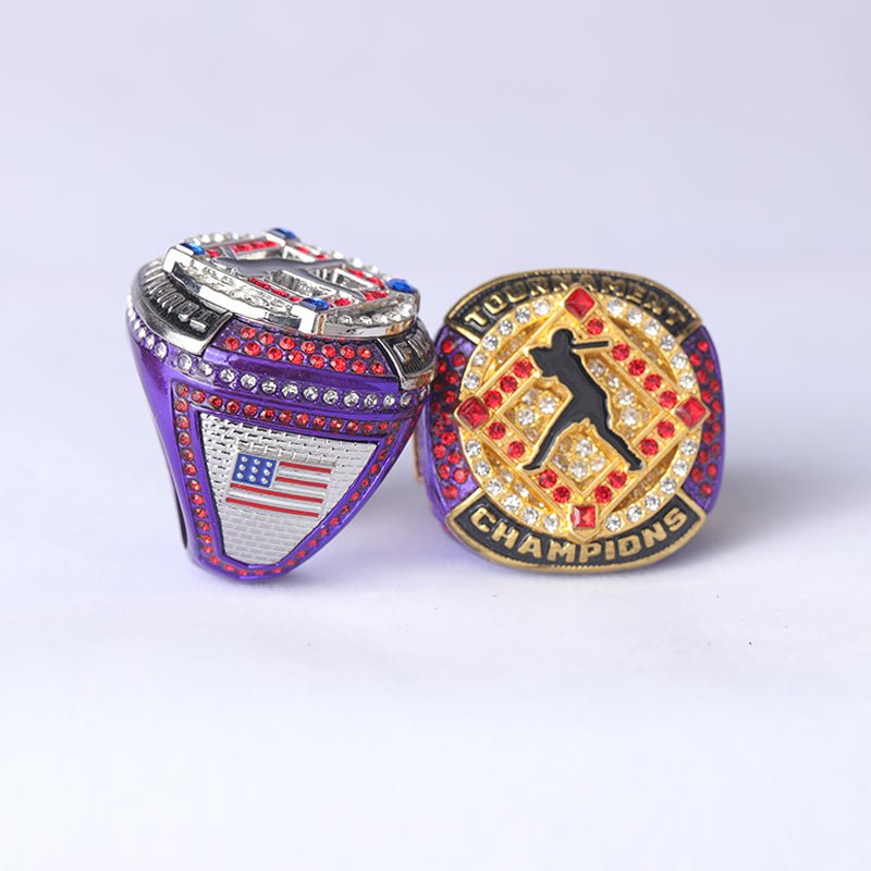SFT02 different colors softball tournament championship rings with girl batter on the ring size 9.5 - Topsportsjewelry & awards