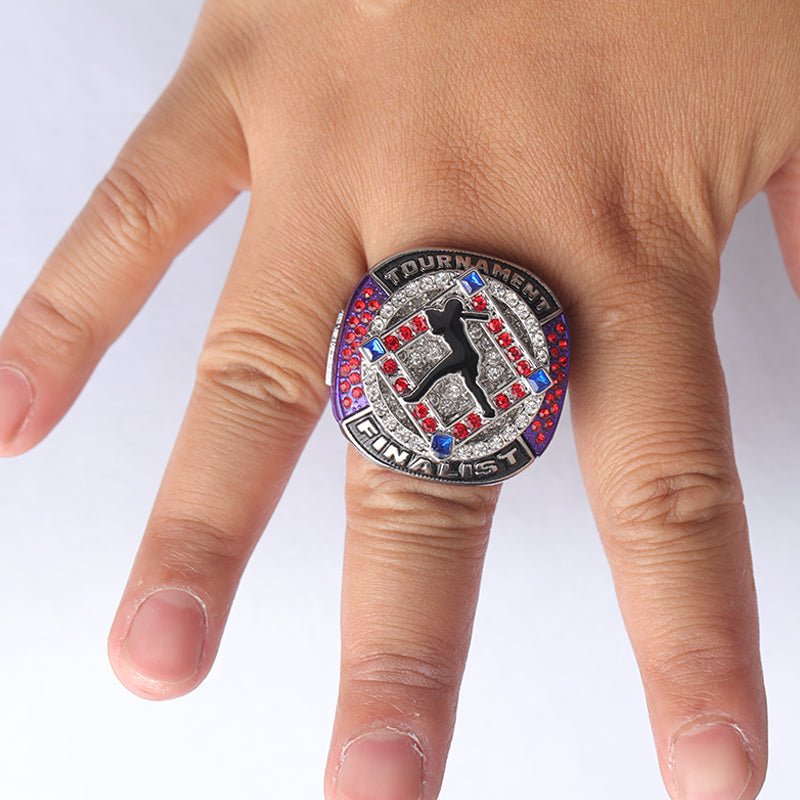 SFT02 different colors softball tournament championship rings with girl batter on the ring size 9.5 - Topsportsjewelry & awards