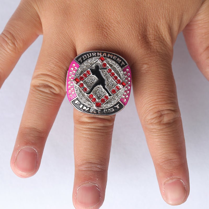 SFT02 different colors softball tournament championship rings with girl batter on the ring size 9.5 - Topsportsjewelry & awards