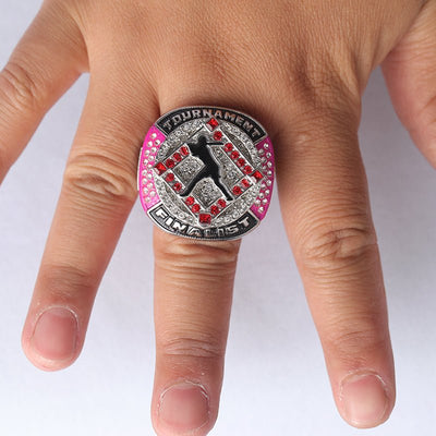 SFT02 different colors softball tournament championship rings with girl batter on the ring size 9.5 - Topsportsjewelry & awards