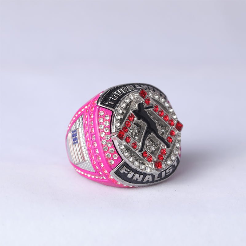 SFT02 different colors softball tournament championship rings with girl batter on the ring size 9.5 - Topsportsjewelry & awards