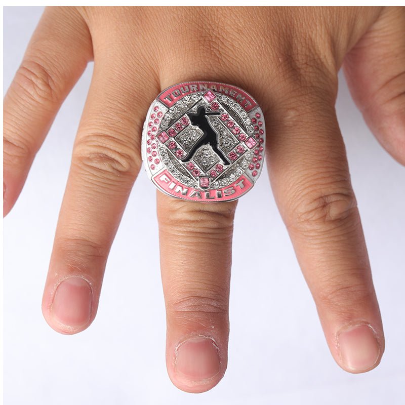 SFT02 different colors softball tournament championship rings with girl batter on the ring size 9.5 - Topsportsjewelry & awards