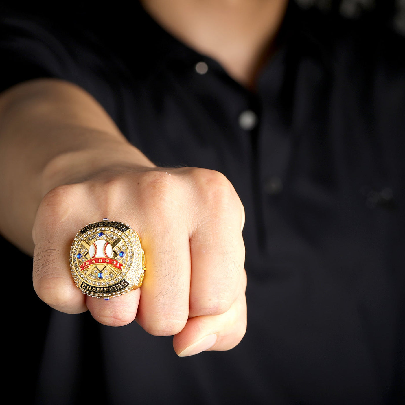 Team awards youth baseball Tournament two - tones gold champions silver bronze finalist ring size 9.5 - Topsportsjewelry & awards