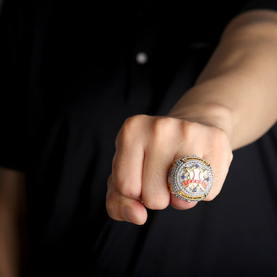 Team awards youth baseball Tournament two - tones gold champions silver bronze finalist ring size 9.5 - Topsportsjewelry & awards