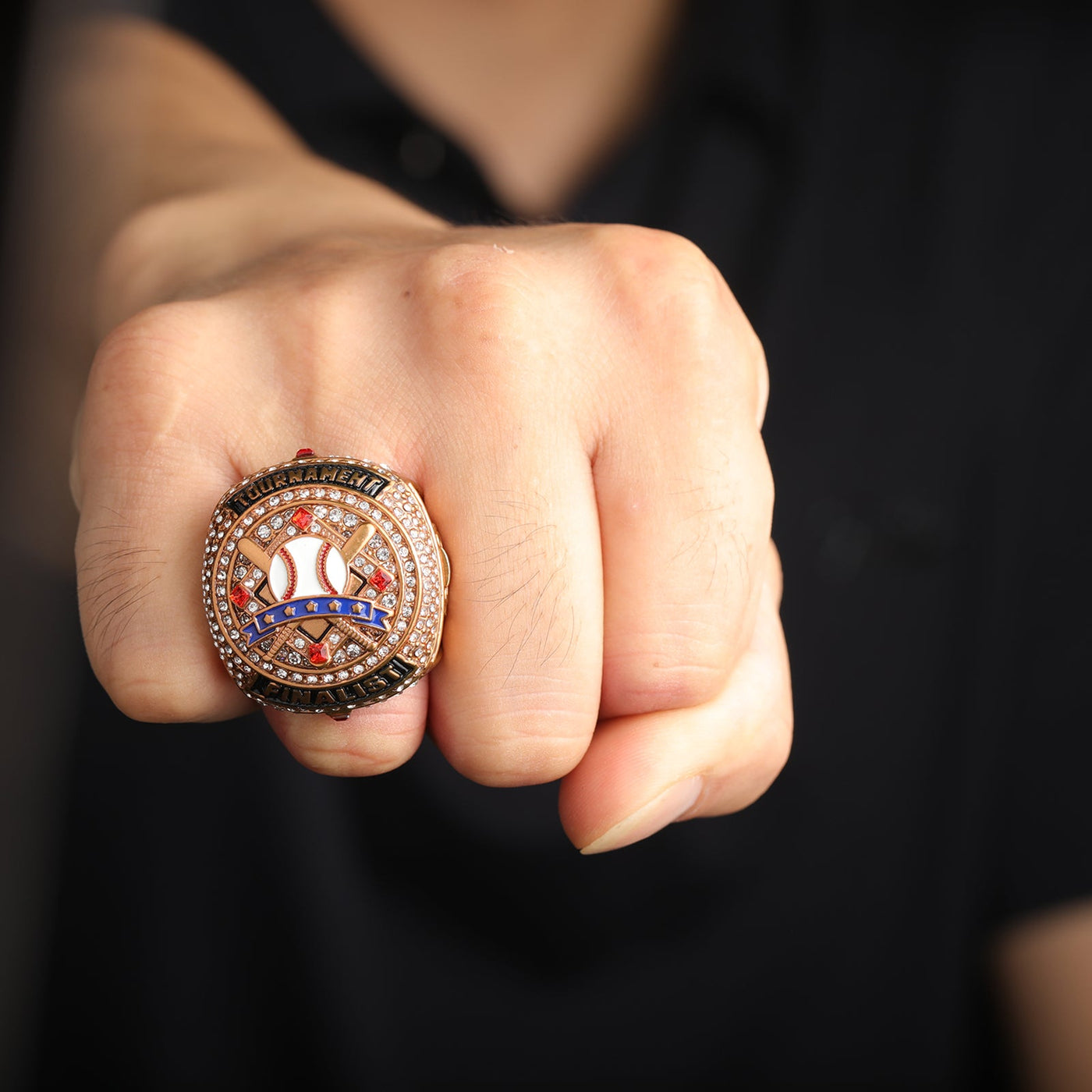 Team awards youth baseball Tournament two - tones gold champions silver bronze finalist ring size 9.5 - Topsportsjewelry & awards