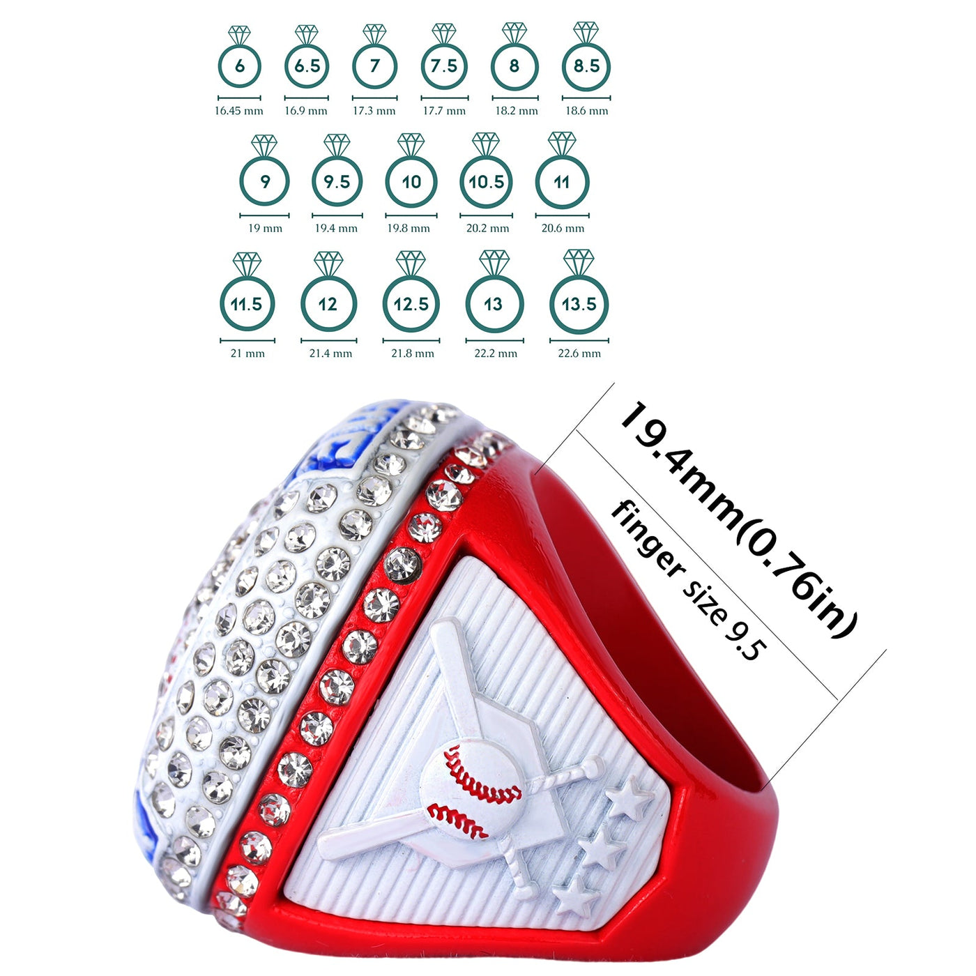 Boy Rings Size 7 youth baseball LEAGUE championship rings for boys finger size 9.5 – Top ...