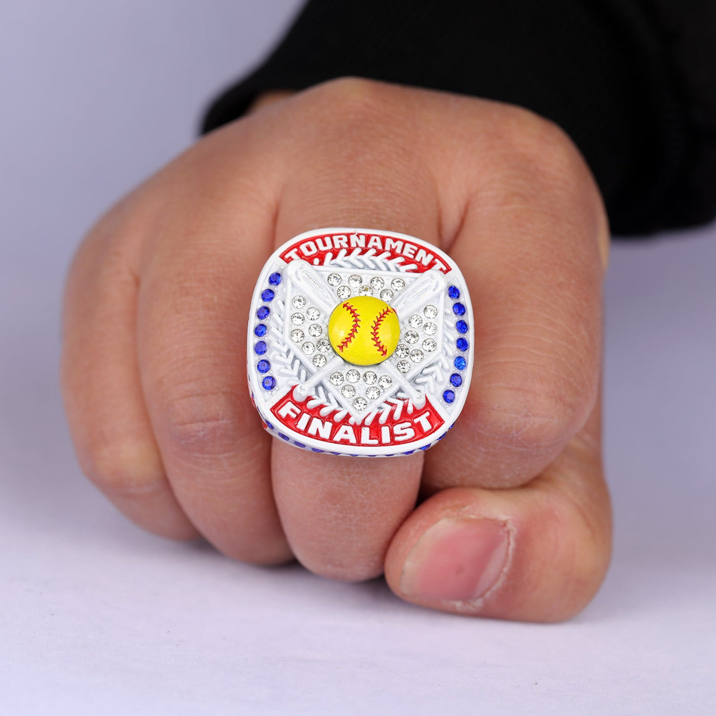 white red youth softball tournament championship ring size 9 - Topsportsjewelry & awards