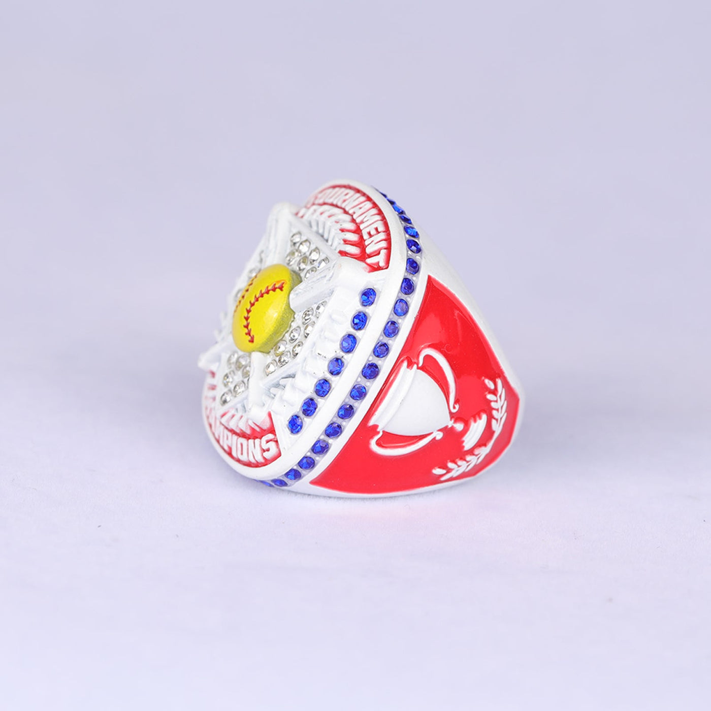 white red youth softball tournament championship ring size 9 - Topsportsjewelry & awards