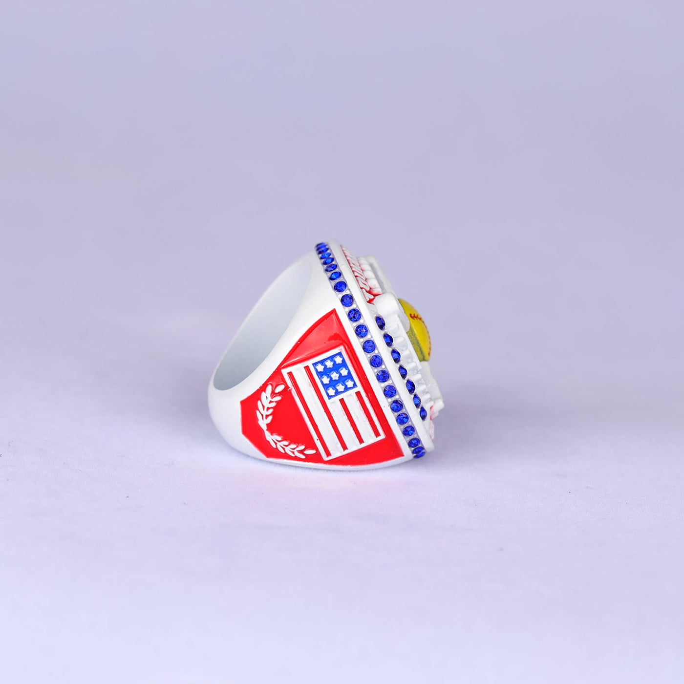 white red youth softball tournament championship ring size 9 - Topsportsjewelry & awards