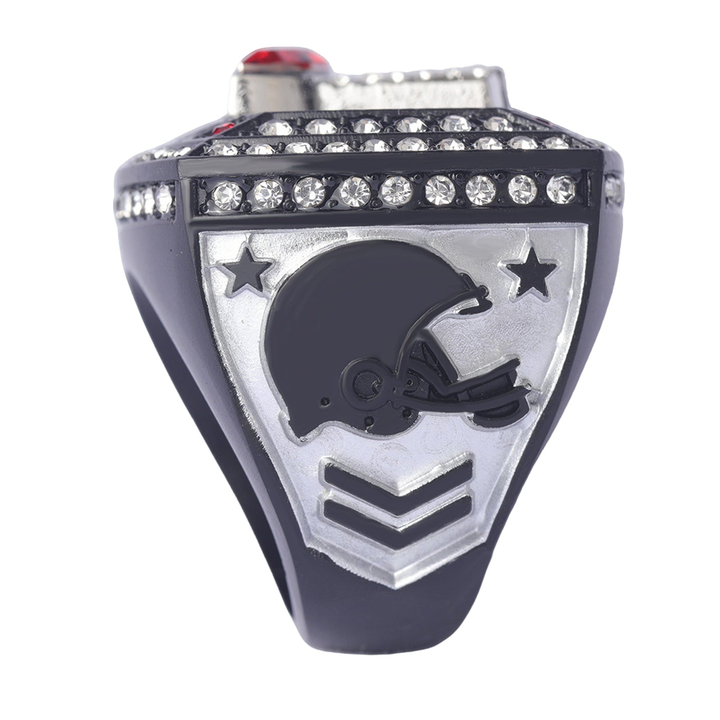 youth football player teams awards black gold silver championship ring size 9 - Topsportsjewelry & awards