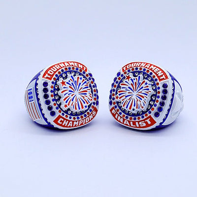 July 4th weekends softball baseball tourney navy blue championship rings finger size 9 - Topsportsjewelry & awards